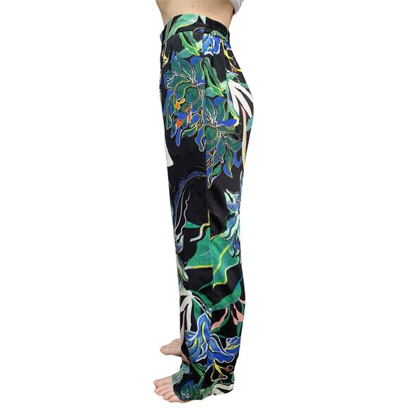 H&M Patterned Wide Leg Pants in Tropical Multi - Size 4 - Picture 3 of 5